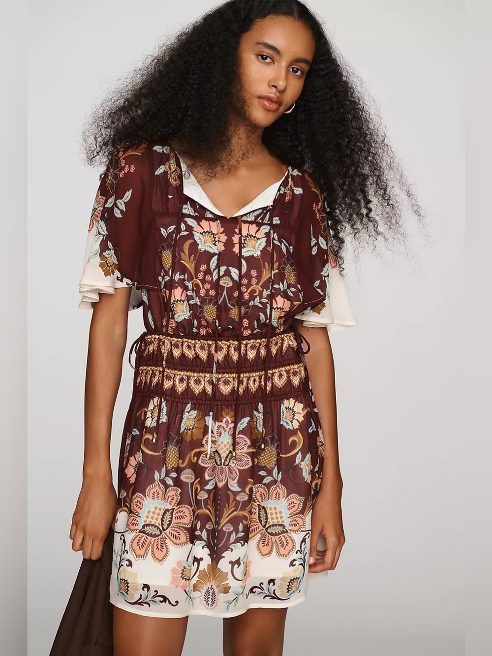 NWT Farm Rio Printed Flutter Sleeve Dress